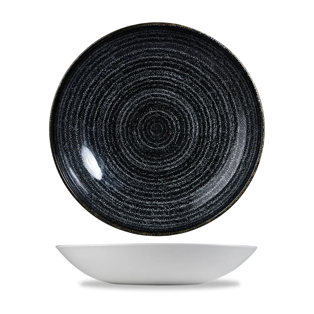 Churchill Studio Prints Charcoal Black evolve coupekom Ø 25 cm – zwart porseleinen kom voor fine dining