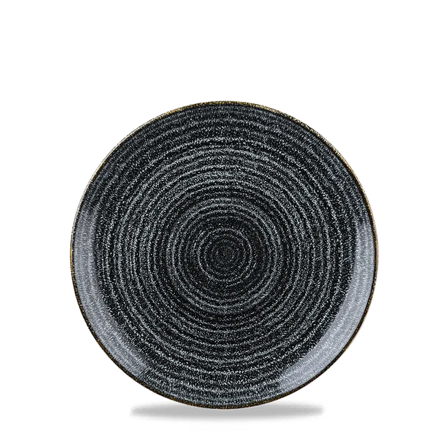 Churchill Studio Prints Charcoal Black evolve coupebord Ø 17 cm – klein zwart porseleinen bordje voor horeca
