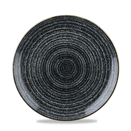 Churchill Studio Prints Charcoal Black evolve coupebord Ø 22 cm – zwart porseleinen bord voor restaurants