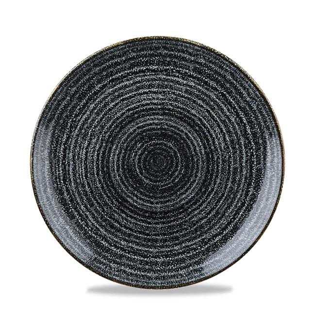 Churchill Studio Prints Charcoal Black evolve coupebord Ø 22 cm – zwart porseleinen bord voor restaurants