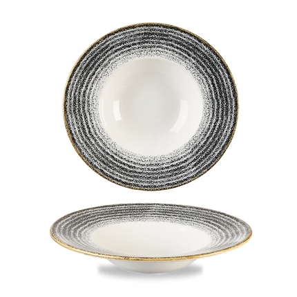 Churchill Studio Prints Black Profile brede kom medium Ø 24 cm – zwarte kom met rand voor horeca