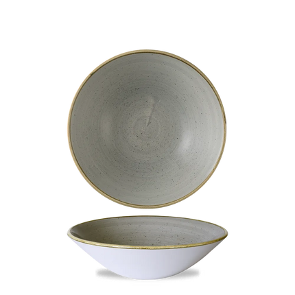 Churchill Stonecast Grey diepe coupekom Ø 19 cm – gespikkelde porseleinen kom voor horeca