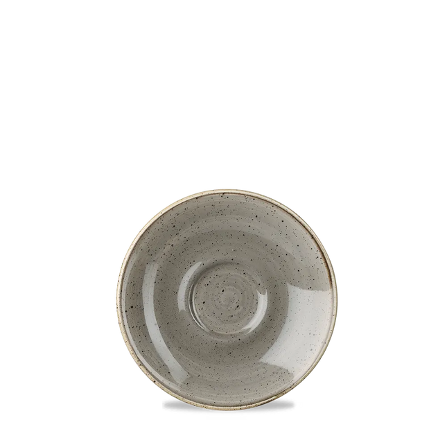 Churchill Stonecast Grey espressoschotel 11 cm – grijs porseleinen schoteltje voor café en bar