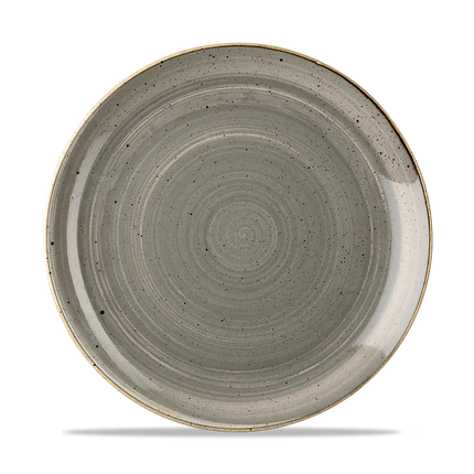 Churchill Stonecast Grey evolve coupebord Ø 26 cm – grijs reactief glazuur porseleinen bord voor fine dining