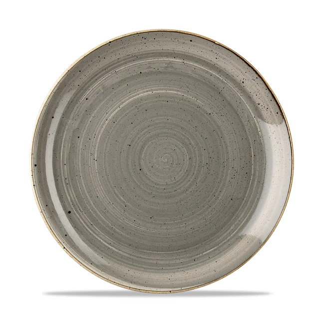 Churchill Stonecast Grey evolve coupebord Ø 26 cm – grijs reactief glazuur porseleinen bord voor fine dining