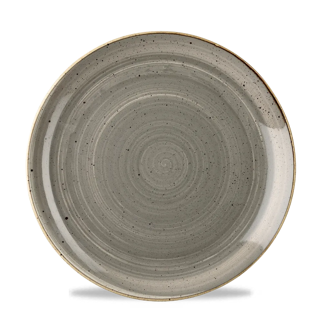 Churchill Stonecast Grey coupebord Ø 27 cm – gespikkeld porseleinen bord voor restaurants