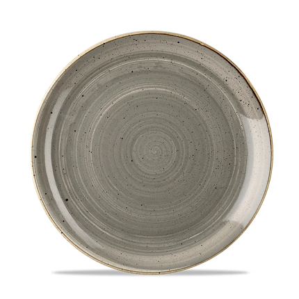 Churchill Stonecast Grey evolve coupebord Ø 22 cm – grijs gemarmerd porseleinen bord voor horeca