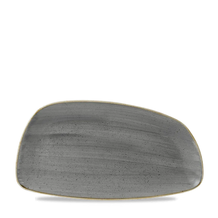 Churchill Stonecast Grey Geo chefsbord 35 x 18,5 cm – groot grijs porseleinen bord voor fine dining
