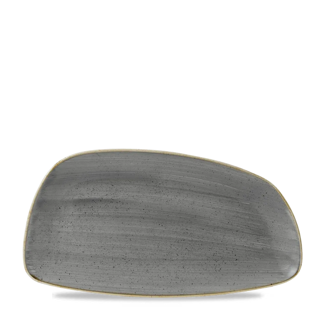 Churchill Stonecast Grey Geo chefsbord 35 x 18,5 cm – groot grijs porseleinen bord voor fine dining