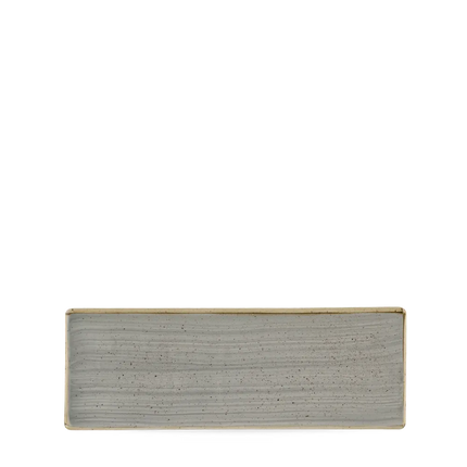 Churchill Stonecast Grey ovaal bord 25x9 cm – gespikkeld grijs bord voor fine dining
