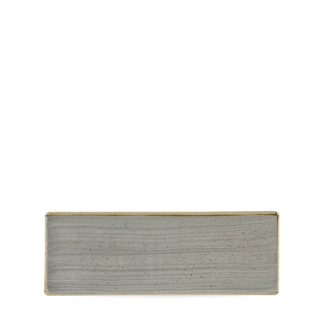 Churchill Stonecast Grey ovaal bord 25x9 cm – gespikkeld grijs bord voor fine dining
