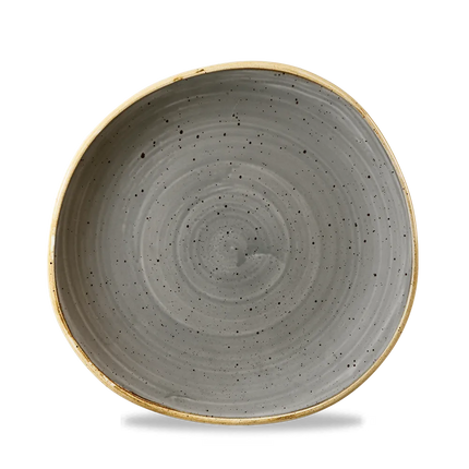 Churchill Stonecast Grey rond bord met rand Ø 21 cm – grijs gemarmerd porseleinen bord voor restaurants