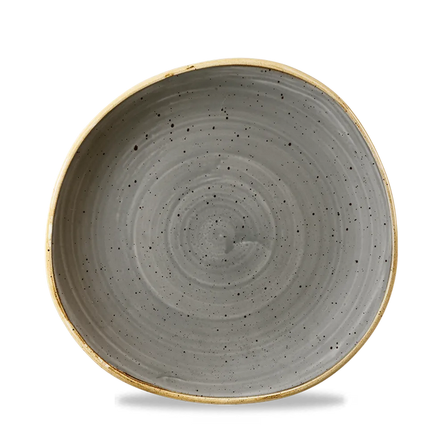 Churchill Stonecast Grey rond bord met rand Ø 21 cm – grijs gemarmerd porseleinen bord voor restaurants