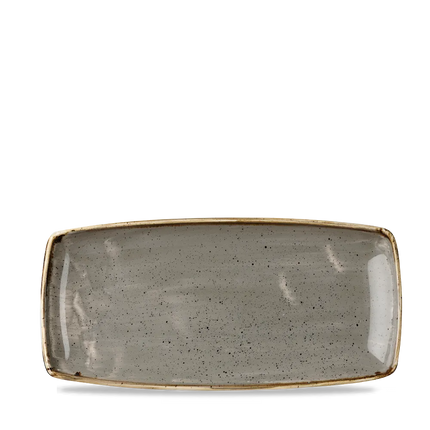 Churchill Stonecast Grey X Squared ovaal bord 30 cm – grijs porseleinen bord voor fine dining