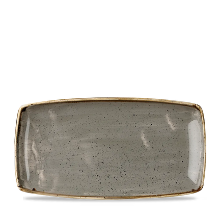 Churchill Stonecast Grey ovaal bord 34,5 x 18,5 cm – groot grijs porseleinen bord voor restaurants