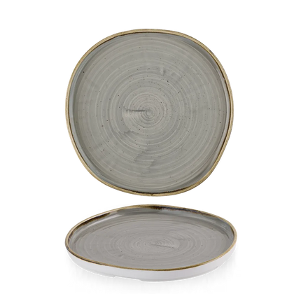 Churchill Stonecast Grey organisch bord met rand Ø 21 cm – grijs bord voor horeca