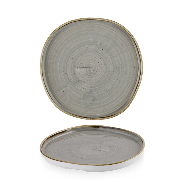 Churchill Stonecast Grey organisch bord met rand Ø 21 cm – grijs bord voor horeca