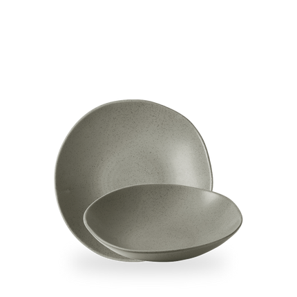 Churchill Stonecast Grey Organic coupekom 22,5 cm – grijs porseleinen kom voor voorgerechten