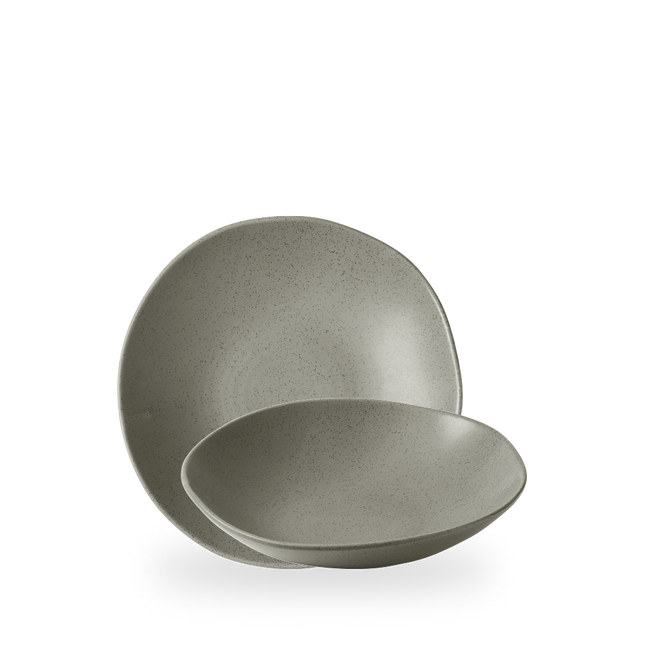 Churchill Stonecast Grey Organic coupekom 22,5 cm – grijs porseleinen kom voor voorgerechten
