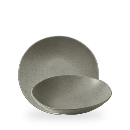 Churchill Stonecast Grey Organic coupekom 25 cm – grijs porseleinen kom voor salade en soep