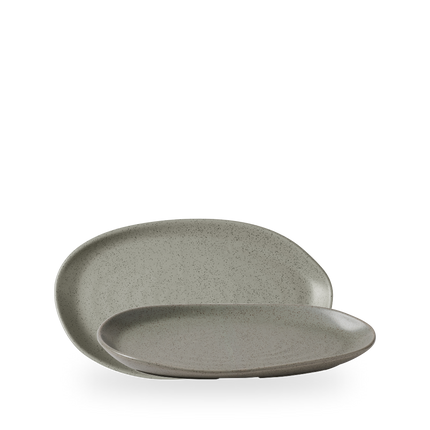 Churchill Stonecast Grey Organic serveerschaal 26 x 15 cm – grijs porseleinen schaal voor bijgerechten