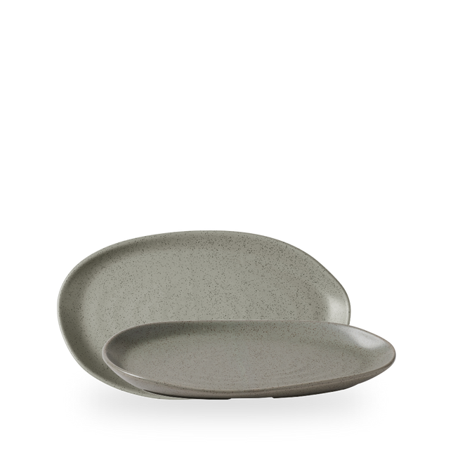 Churchill Stonecast Grey Organic serveerschaal 26 x 15 cm – grijs porseleinen schaal voor bijgerechten