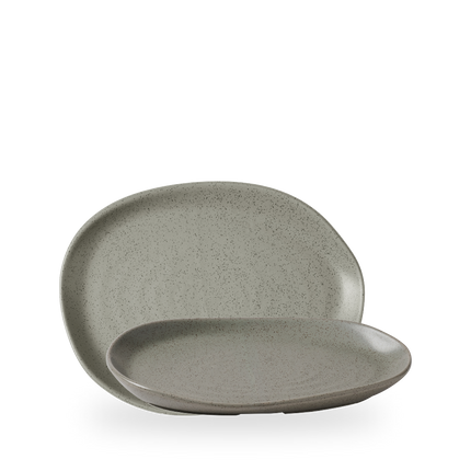 Churchill Stonecast Grey Organic serveerschaal 26 x 20 cm – grijs porseleinen schaal voor hoofdgerechten