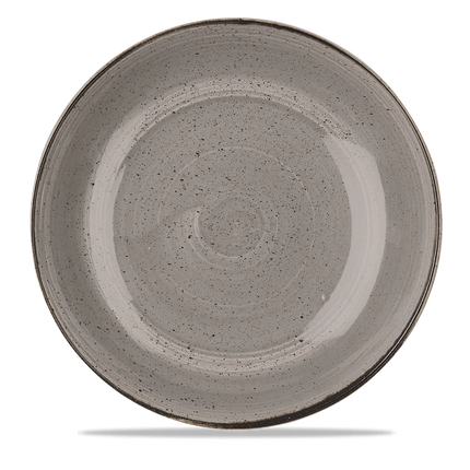 Churchill Stonecast Grey grote coupekom Ø 30 cm – gespikkeld porseleinen kom voor fine dining