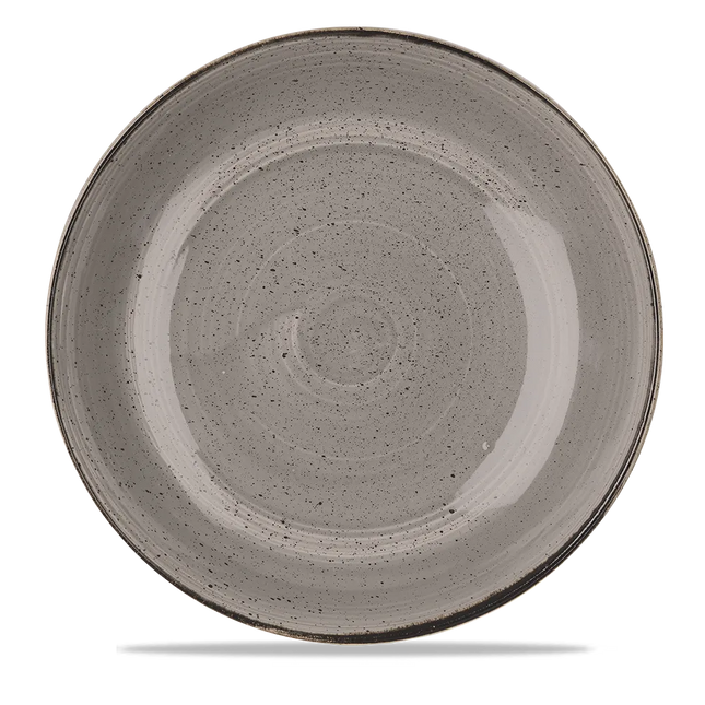 Churchill Stonecast Grey grote coupekom Ø 30 cm – gespikkeld porseleinen kom voor fine dining