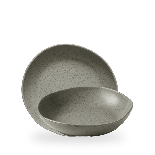 Churchill Stonecast Grey Organic diepe kom 25 cm – grijs porseleinen kom voor soep en salade