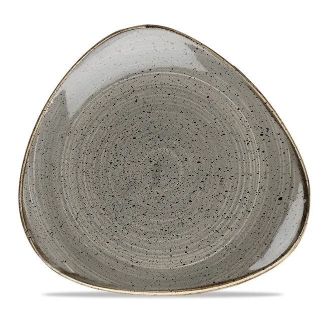 Churchill Stonecast Grey Lotus bord Ø 25 cm – gespikkeld porseleinen bord voor de horecasector