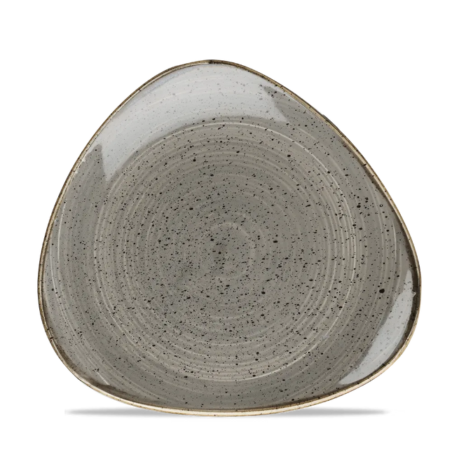 Churchill Stonecast Grey Lotus bord Ø 18 cm – gespikkeld porseleinen bijgerecht bord voor de horeca