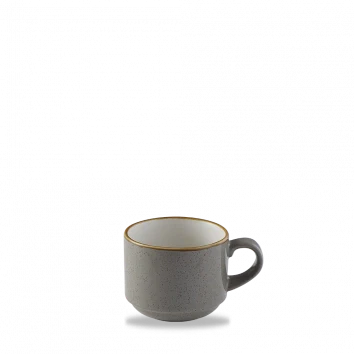 Churchill Stonecast Grey Profile stapelkop 220 ml – stapelbare koffiekop voor de horeca
