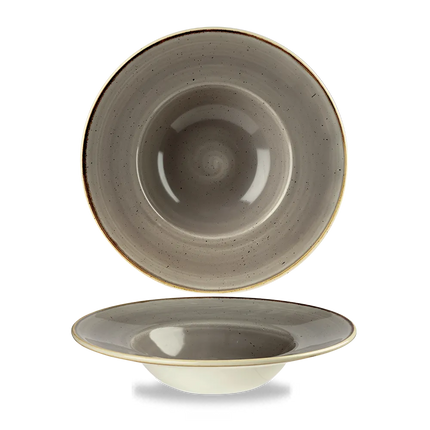 Churchill Stonecast Grey Profile kom met brede rand Ø 24 cm – porseleinen kom voor restaurants