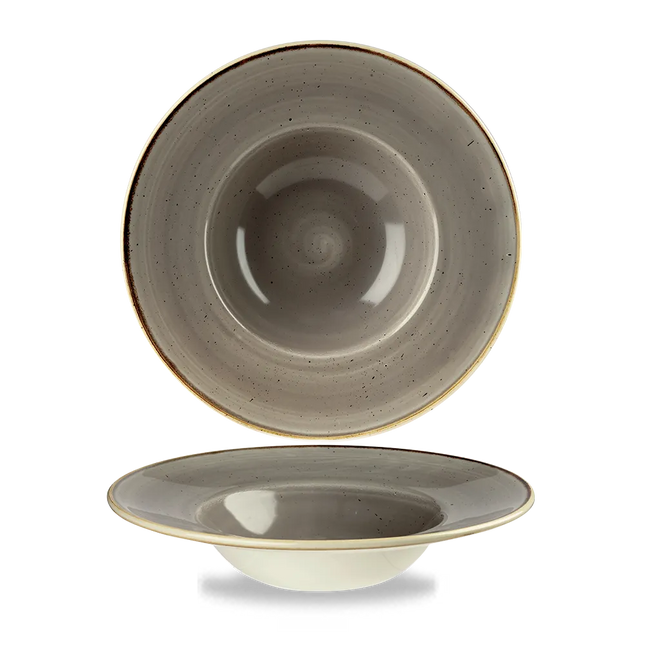 Churchill Stonecast Grey Profile kom met brede rand Ø 24 cm – porseleinen kom voor restaurants
