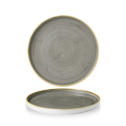 Churchill Stonecast Grey bord met opstaande rand Ø 22 cm – porseleinen bord voor hotels en restaurants
