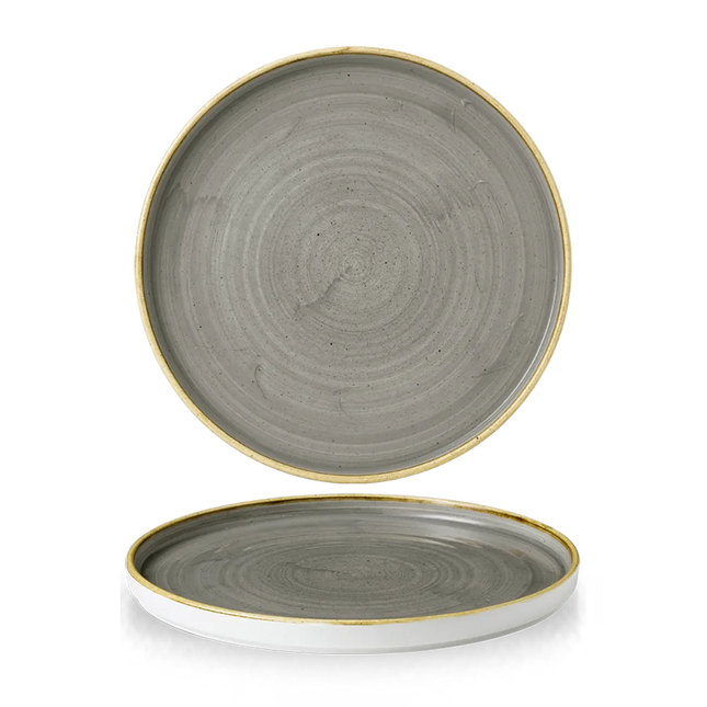 Churchill Stonecast Grey bord met opstaande rand Ø 28 cm – porseleinen bord voor fine dining