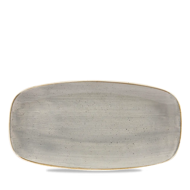 Churchill Stonecast Grey ovaal chef's bord 26,9 x 12,7 cm – porseleinen presenteerbord voor de horecasector