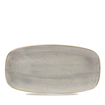 Churchill Stonecast Grey ovaal chef's bord 29,8 x 15,3 cm – porseleinen presenteerbord voor restaurants