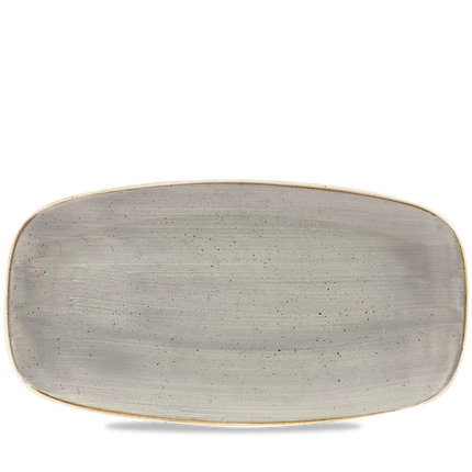 Churchill Stonecast Grey chef's ovaal bord 35,5x18,9 cm – grijs bord voor fine dining