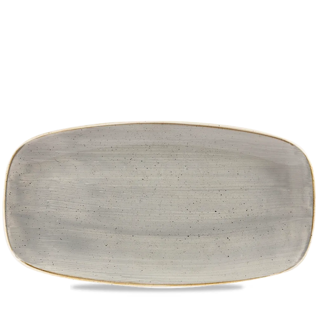 Churchill Stonecast Grey chef's ovaal bord 35,5x18,9 cm – grijs bord voor fine dining