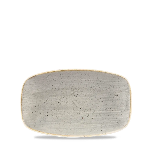 Churchill Stonecast Grey ovaal chef's bord 20 x 12,1 cm – porseleinen presenteerbord voor de horeca