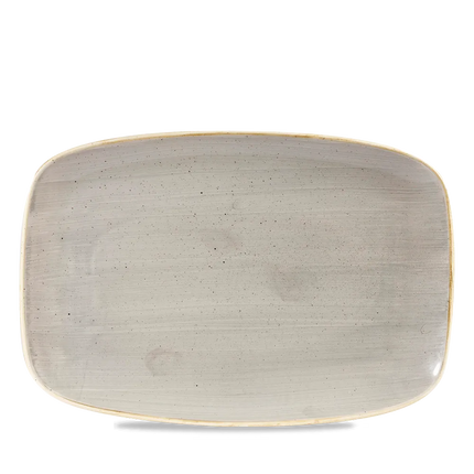 Churchill Stonecast Grey ovaal chef's bord 34,4 x 23,4 cm – groot porseleinen presenteerbord voor hotels en restaurants