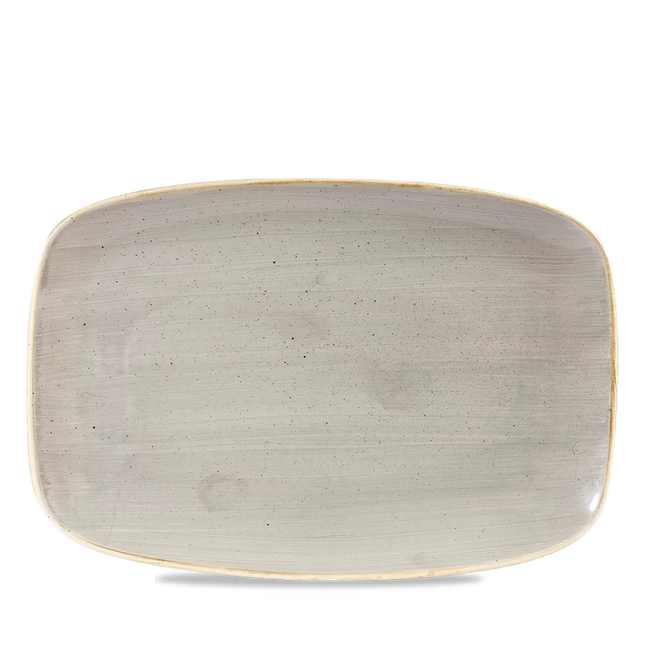 Churchill Stonecast Grey ovaal chef's bord 34,4 x 23,4 cm – groot porseleinen presenteerbord voor hotels en restaurants