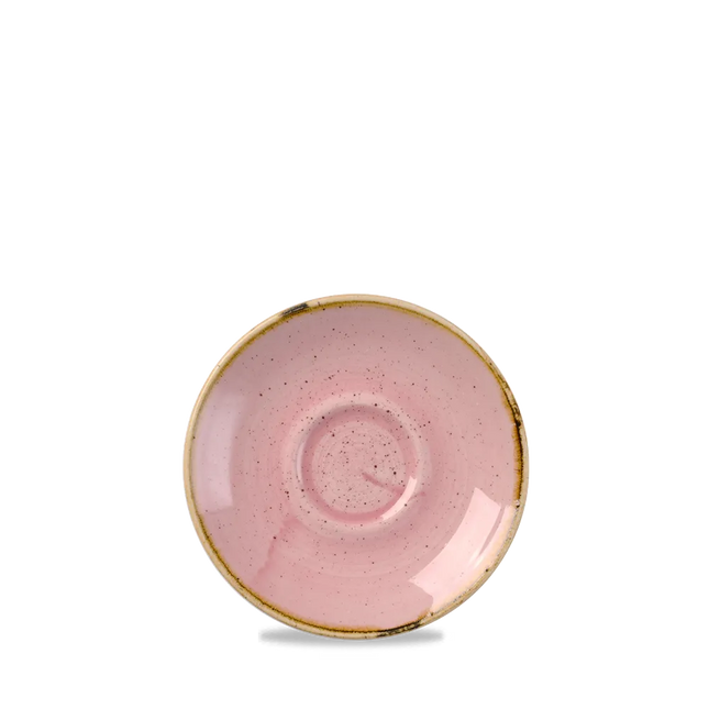 Churchill Stonecast Petal Pink espressoschotel Ø 11,8 cm – gespikkelde schotel voor koffie