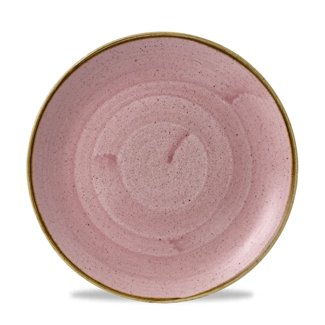 Churchill Stonecast Petal Pink coupebord Ø 27 cm – gespikkeld porseleinen bord voor restaurants