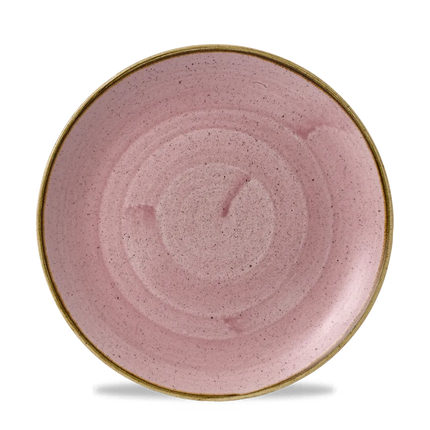 Churchill Stonecast Petal Pink coupebord Ø 22,9 cm – gespikkeld porseleinen bord voor horeca