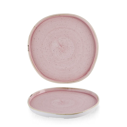 Churchill Stonecast Petal Pink organisch bord met rand Ø 21 cm – zacht roze bord voor horeca