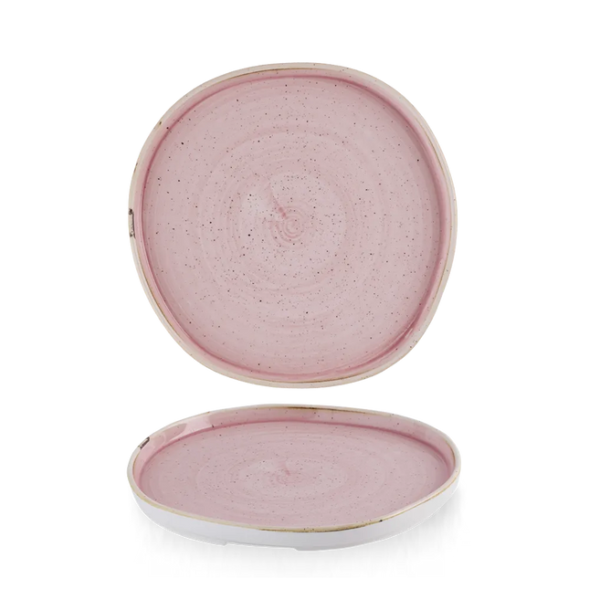 Churchill Stonecast Petal Pink organisch bord met rand Ø 21 cm – zacht roze bord voor horeca