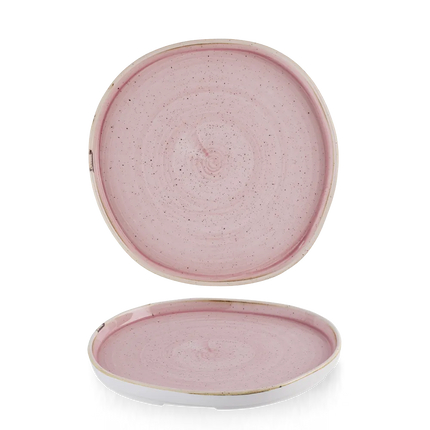 Churchill Stonecast Petal Pink organisch bord met rand Ø 25,5 cm – groot roze bord voor restaurants